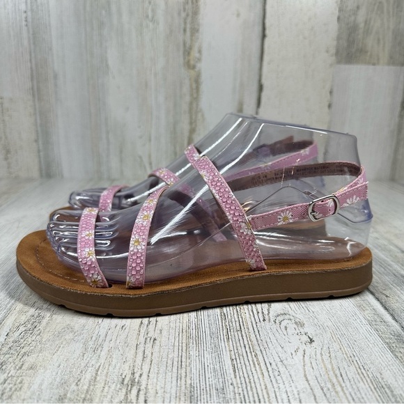 NEW Steve Madden Tan Silver Buckle Strappy Summer Sandals #827 - Picture 4 of 10